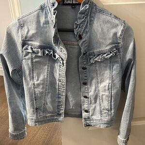 Kids Katie J Denim Jacket with Ruffle Detail